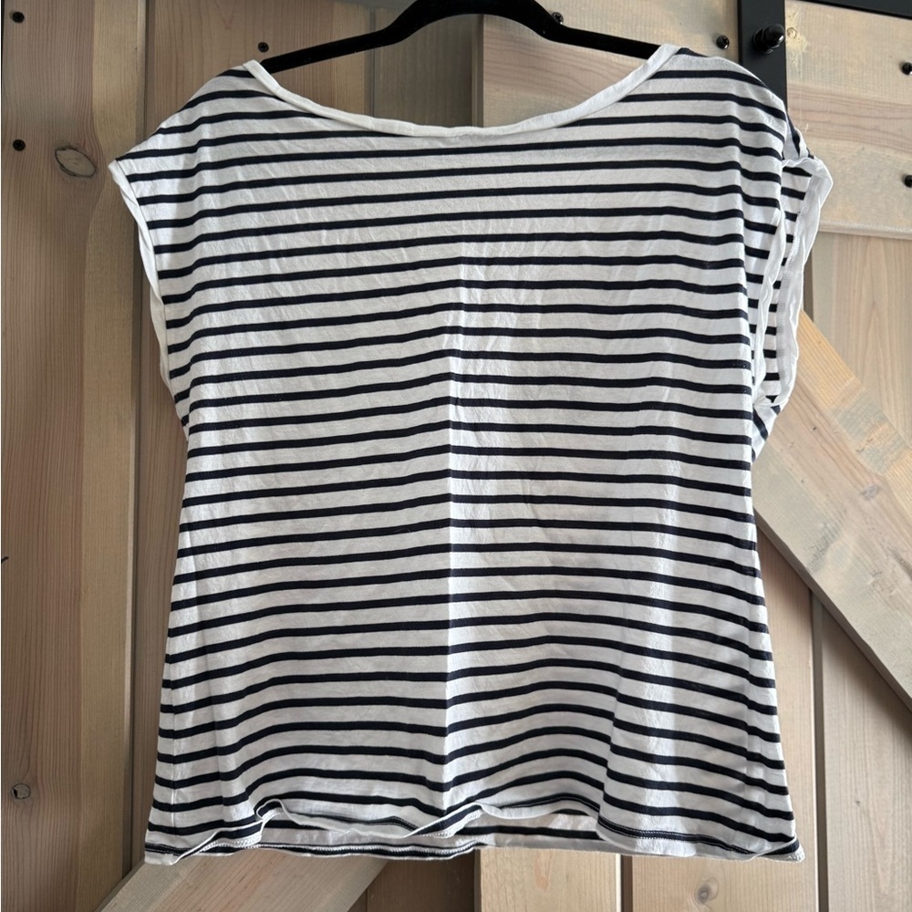 Moda International Striped V-Back Tee